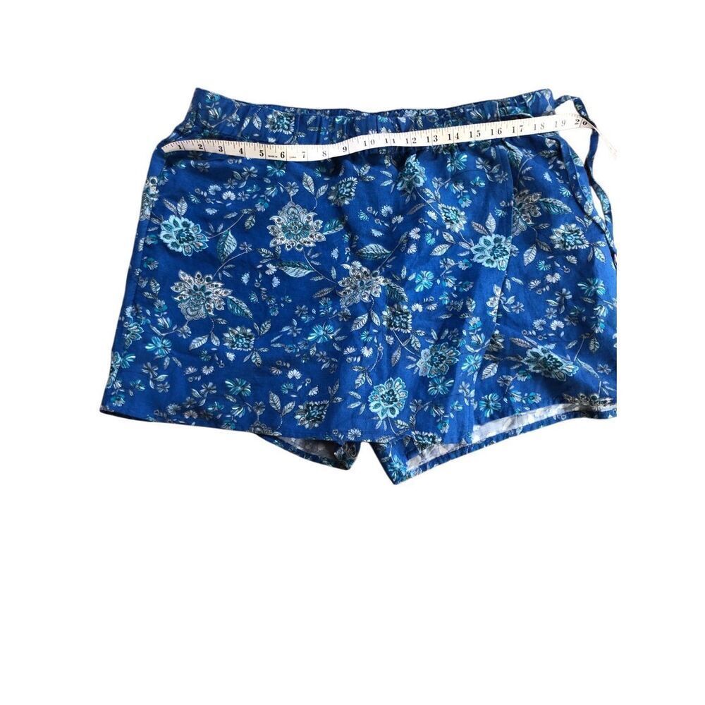 NWT Floral linen skort J Jill linen blend wrap blue ditzy floral skort. Elastic - Picture 11 of 13